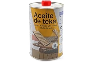 PLAYZOCO Aceite para Teca, Aceite para Teka, Protección y restauración de la madera Teca, Transparente incoloro, Contiene 1000 ml