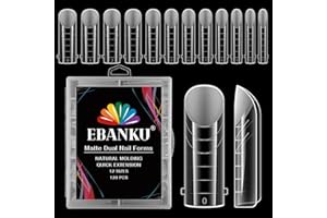 EBANKU 120PCS Matte Quadrate Paznokci Sztuczne Formy Paznokci Podwójny kształt Akrylowy Stiletto Nail Mold Nails Żel UV Narzędzia do przedłużania paznokci