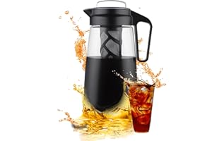 SNADI Brocca Cold Brew - 2 litri (Cold brew coffee maker), Infusore te con filtro a maia fine e coperchio ermetico. Design esclusivo in Tritan, 100% privo di BPA.