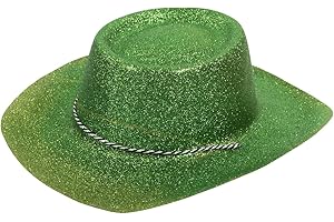 Alsino Glitzer Disco Cowboy Hut Partyhut Glitzerhut mit Kordel, Variante wählen:CW-54 Glitzer grün