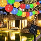 Solar Lichterkette Außen Lampions,6 Meter 30 LED 2 Modi Laterne IP65 Wasserdicht Solar Beleuchtung Aussen für Garten, Hof, Ba