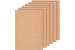 BENECREAT Sandbrun korkbräda, 6 mm tjock, 6 st, 30 x 21 cm, isolerade korkunderlägg, heta dynor, tillkännagivandebakgrunder