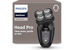 Philips Head Shaver Pro Serie 5000- Rasoio per uomo e donna, testina flessibile a 360° e lame ComfortCut per una rasatura pulita e delicata sulla pelle, modello HS5980/15