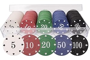 LHTHT Poker Chips,Denomination Poker Chips Set,Plastic Learning Counters Disks and Learning Math Counting Chips,Game Night Party Supplies(100pcs)