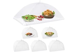 Osportfun Food Cover Mesh, Large Food Net Cover Collapsible Food Mesh Pop Up Cover, Cake Cover Fruit Cover Umbrella for Dish Storage Outdoor (6 PCS)