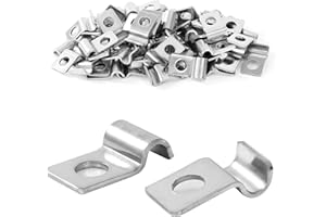 Yesaler Acciaio Inossidabile Ferma Cavi Elettrici Supporti a U Morsetti per Tubi 4mm Fermacavi Ferma Cavi Foro Singolo per Cavi Fili 50 Pezzi