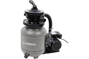 Miganeo Sandfilteranlage Speed Clean Dynamic 6500 - Grau | Pumpenleistung 4.500 l/h | Filterleistung 3.900 l/h | Filteranlage für Pools bis 19.000 Liter | Stromsparende 200 Watt