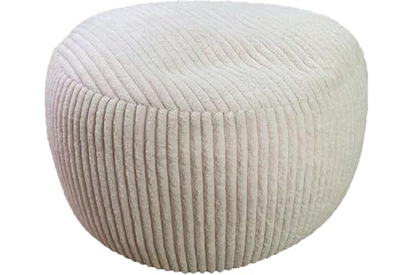 Relaxdays Pouf, Cord, HxD: 35 x 50 cm, polystyrenfyllning