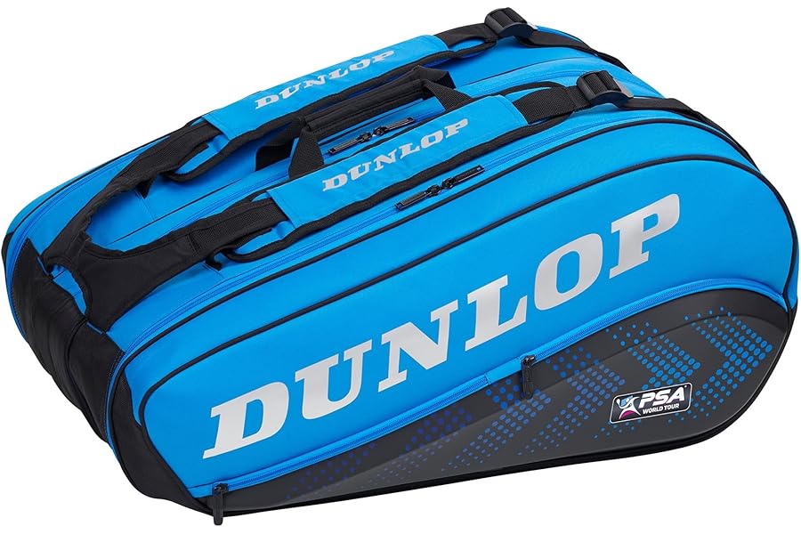 Dunlop Squash PSA 12 Racket Thermobag, Black/Blue