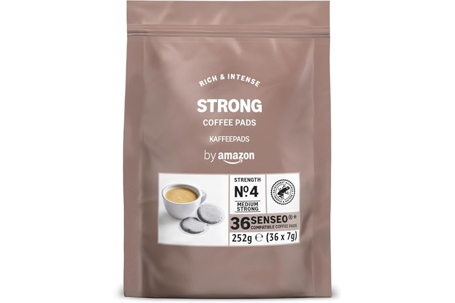 by Amazon Monodosis Intensas, Aptas para Cafeteras Senseo, 36 Unidades (1 Paquete de 36), Certificadas por Rainforest Allianc