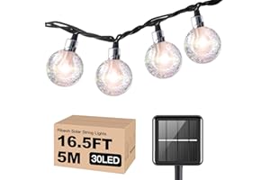 Ribech Luci Solari Esterno, Catena Luminosa Esterno Impermeabili per Patio, Luci Decorative di Natale, per Casa Feste, Giardino, Matrimoni (5 m, 30 LED)