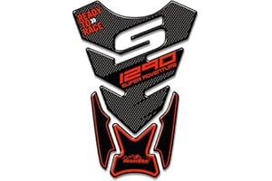 Resin Bike Autocollant Moto Compatibles avec KTM 1290 Super Adventure S 2017 2020. Protection de Réservoir contre les Chocs et les Éraflures. Autocollant 3D Résinés - Noir et Orange