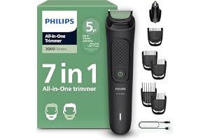 Philips All-in-One Trimmer MG3920/15 | 7-in-1 Beard, Hair & Nose trimmer | 60 min cordless | USB-A charging | Washable parts | Pouch included