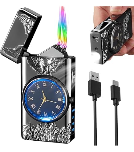 Winddichtes USB-Feuerzeug Mit LED-Taschenlampe & Schlüsselband – Wiederaufladbar, IP56, Perfekt Für Outdoor