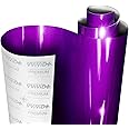 VViViD+ Ultra Gloss Candy Purple Vinyl Car Wrap Premium Paint Replacement Film Roll with Nano Air Release Technology, Stretchable Protective Cap Liner, Self Adhesive (1ft x 60")