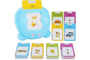 Manguogo Flash Cards for Toddlers,Talking Flash Cards for Toddlers Age 2-6,Educational Toys with 224 Words,Electronic Preschool Learning Reading Machine,Birthday Gift for Kids (Blue)