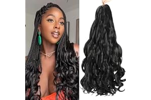ELAOGI French Curl Braiding Hair 24Inch 8Packs Pre Stretched Loose Wave Bouncy Braiding Hair French Curls Braids Hair Curly Synthetic Hair Extensions (1B#, 24 Zoll)