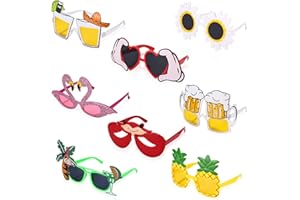 SYVORY 8 Paar lustige hawaiianische Brillen, Party Sonnenbrillen, Hawaii Brille Party Accessoires, Neuheit Partyzubehör Dekoration, für Erwachsene Kinder Tropische Party Strand Thema Dekoration