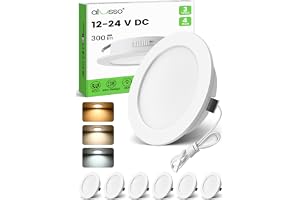ALUSSO 12-24V LED Infälld strålkastare Tak, IP44 Möbel inbyggd strålkastare Platt