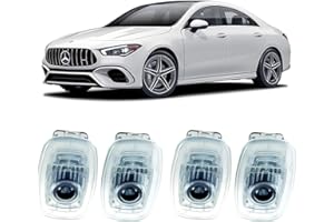MOTEGEAR 4 unidades de luces para puerta de coche con logotipo AMG para Mercedes CLA C118 X118 CLS C257 Clase E C238 A238 Proyectores de puerta Iluminación de entrada Iluminación para debajo del suelo