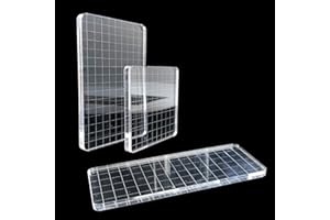 Eterspr Lot de 3 blocs de tampons en acrylique transparent avec grille pour scrapbooking et production de bricolage