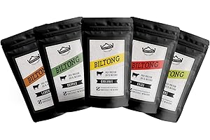 ‎CRAFTSMAN FINEST FOODS Craftsman Biltong Trockenfleisch Probierpack | Beef Jerky Mix Set aus Deutschland - Bayern | Ohne Zucker | 100% Rindfleisch | Rezept aus Namibia Afrika (5 x 50g (250g))