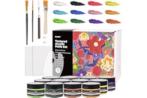 Funto kit de peinture acrylique, 12 couleurs, pinceaux et toiles inclus, idéal pour débutants et professionnels, fournitures sûres et non toxiques.