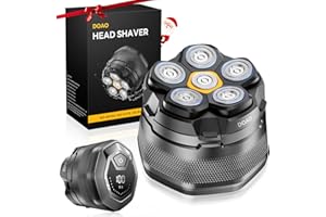Doao Afeitadora Cabeza Hombre, Cabezales MagnéTica 6D Mejorada, Afeitado En 2 Min, Maquina Para Afeitar Cabeza En Seco Y HúMedo Con Pantalla Led, 180 Mins Uso, Resistente Al Agua, Carga RáPida Usb