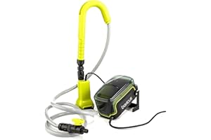 Baricus Akku-Wasserpumpe / Tauchpumpe - 18V Förderhöhe 17,5m Pumpleistung bis zu 1750l/h ideal für Bewässerungs- oder Absaugarbeiten B-WARE (Inklusive: Akku & Ladegerät), Grün-grau, 105 x 17 8 cm