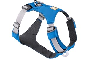 RUFFWEAR Arnés para Perros Hi & Light, Ultraligero para Caminar de Aventura, Totalmente Ajustable, Portal de Accesorios de Aluminio en V, Bolsa de identificación, Atardecer Azul, Talla XXS, 33-43 cm