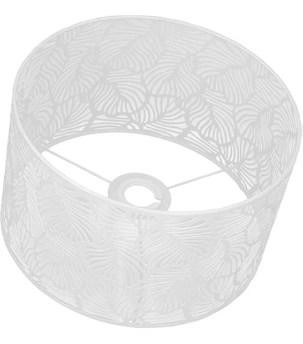 Tissting Abat-jour, E27 E14 Abat-jour Rond De Table Pour Douille 25 X 16 Cm En Fer Creux Abat-jour Cylindrique Pour Lampe De Plafond Noir