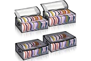 AVLA 4 Pack Hat Storage for Baseball Caps, Non-woven Wide Hats Organizer, Large Sports Cap Storage Bag, Hat Racks Holder for Closet with 2 Sturdy Handles, Hat Organizer Case Capbox for Home Travel