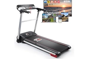 YM Tapis Roulant Elettrico Salvaspazio, da 10 a 16 km/h, Marchio ITALIANO, Bluetooth e APP Interattive, Sensore Cardio, Programmi Allenamento Preimpostati