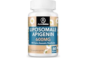 ‎AUREASALUS Apigenin 600 mg, Extra Starkes Liposomale Apigenin Kapsel - Hochdosiert, mit Fisetin, Quercetin und Theaflavinen (60 stück (1er Pack))