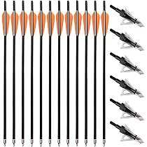 Flèches D'arbalète En Carbone 6.3 Pouces - Pour Arbalète Pistolet 50-80 Lbs - Avec Pointes De Chasse En Acier