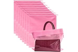 Mezeic 8PCS Dust Bags for Purses Jumbo Travel Shoe Bags Handbags Storage Organizer Clear Window Dustproof Drawstring Bag Storage Pouch for Women Men - Pink, 60 x 50cm