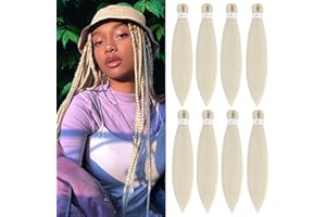 FIRSTCYH HAIR Braiding Hair Pre-Stretched Braiding Hair-8 Packs Ombre PreStretched Braiding Hair For Crochet Twist Braids Hair For Black Women (76cm-30 Zoll (8er pack), 613#)