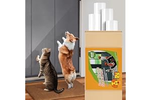 AnExer 4-Rollos Protector Anti-Arañazos de Puertas, 25x100cm Protector de Muebles Gatos,Protector Anti-Garras de Perros & Gatos, Disuasorio PVC Transparente Autoadhesivo Pegatina para Puerta/Pared