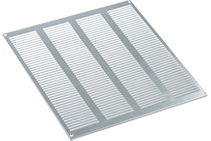 STEINBERG14 Griglia di ventilazione da 400x400mm in lamiera d'acciaio zincata con lamelle interne e protezione dagli insetti