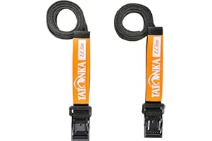 Tatonka Pasek do pakowania Easy Strap 18 mm/1 m (2 sztuki) – dwa pasy mocujące z metalową klamrą – szerokość 1,8 cm i długość 100 cm – do regulacji objętości lub mocowania wyposażenia
