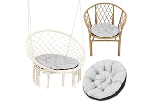 ‎AMAZINGGIRL Amazinggirl Hängesessel Kissen Sitzkissen für Hängeschaukel 60 cm - Polster für Hängehöhle Lesesessel Hängestuhl und Papasansessel runde Auflage für Outdoor und Indoor Hellgrau Farbton B