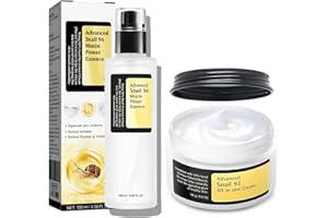 BYHSOEP Snail Mucin 96 Essence + ślimak Mucin 92 Cream, Advanced snail 92 All in One Cream, serum do twarzy ze śluzem ślimaka, 96% Power Repair do twarzy