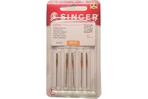Confezione da 10 aghi per macchine da cucire Singer 2045 spessore 80/12 per tessuti elastici e lavorati a maglia (stretch) 130/705 H-S (Talone piatto su un lato) Universali