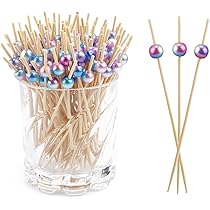 100 Natürliche Holzspieße Für Cocktails & Fingerfood - 12cm Mit Kugelende