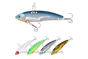 TRUSCEND Recherche Ultime Leurre avec Action de nage Vibrante, Clignotante et de Jigging, Leurres de Pêche pour Toutes Les Espèces de Poissons, Tournantes à Double Lame, Vibe Spinner avec Hameçon BKK