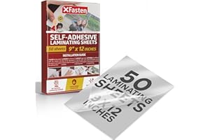 XFasten Feuilles de plastification auto-adhésives, 9 x 12 pouces (paquet de 50), épaisseur 4.76