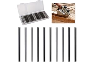 QNENEAM Set di 10 Lame Pialla Elettrica, Pialla Elettrica per Legno Professionale 82mm, in Acciaio ad Alta Velocità (HSS), Compatibili con Makita, Bosch, Hitachi, Black & Decker, DeWalt, Trend Elu