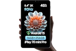 ALLDOCUBE iPlay 70 Mini Pro Tablette Android 15, Tablette 8,4 Pouces, MediaTek MT8791,16Go+256Go, 6050 mAh, écran 1920 x 1200 90Hz, Double Haut-Parleur, 4G LTE/WiFi 6/GPS/SIM/Face ID/OTG [2025]