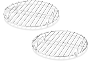 Joyfair Juego de 2 rejillas de enfriamiento redondas de acero inoxidable, 19,4 cm