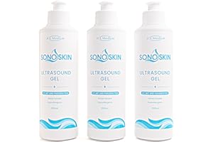 SONOSKIN Ultrasound Conductive Gel CIT, MIT and Paraben Free - Pack of 3 250ml Bottles